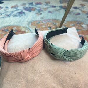 Pink and Green Knotted Headbands